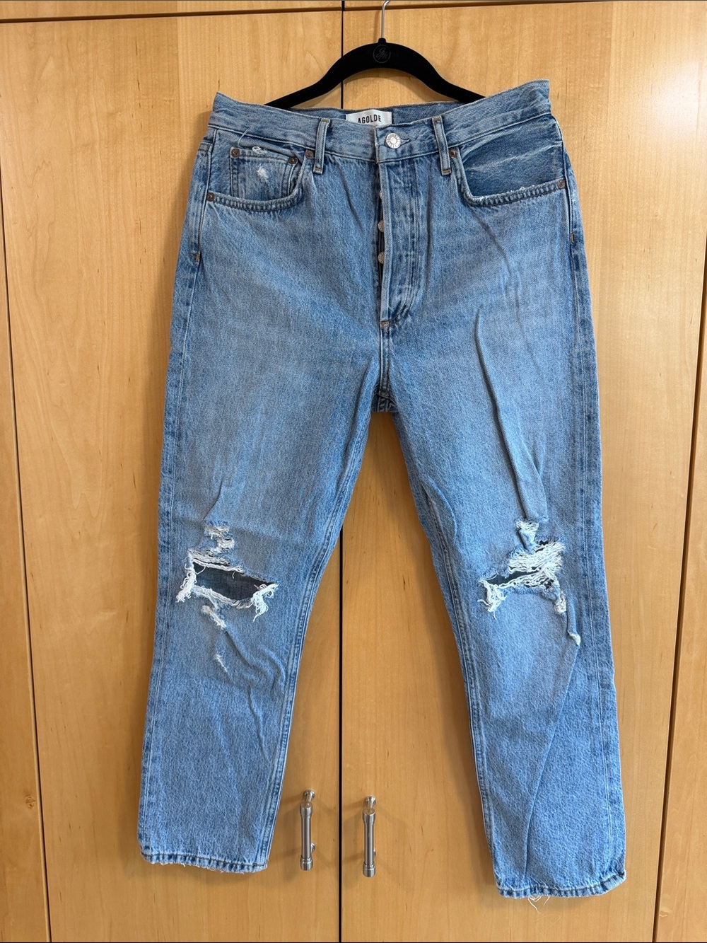 Agolde Light Blue Relaxed Distressed Jeans